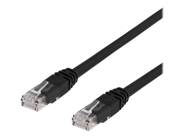 DELTACO - Liitäntäkaapeli - RJ-45 (uros) RJ-45 (uros) - 3 m - UTP - CAT 6 - halogeeniton, muotoiltu - musta