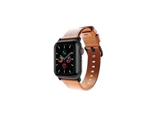 Journey Leather Band for Apple Watch, 42/44/45 mm - Brun
