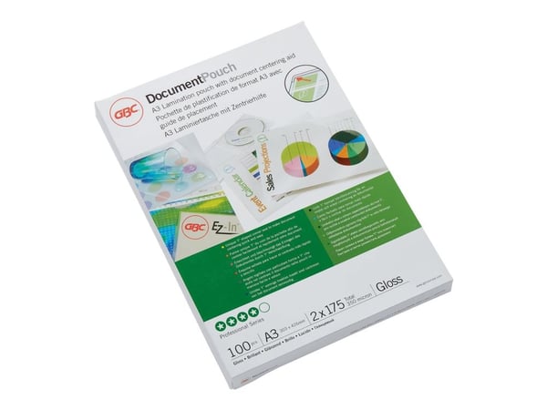 GBC Document Laminating Pouch - 350 mikroner - 100-pack - høyglans - A3 (297 x 420 mm) lamineringspunger