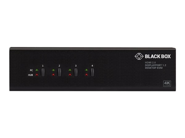 Black Box KV6224DPH - KVM / lydsvitsj - 4 x KVM/lyd - 1 lokalbruker - stasjonær - TAA-samsvar