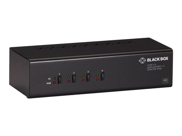 Black Box KV6224DPH - KVM / lydsvitsj - 4 x KVM/lyd - 1 lokalbruker - stasjonær - TAA-samsvar