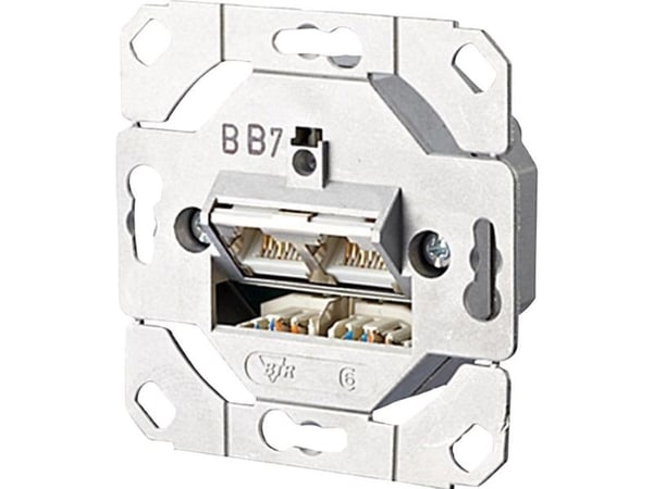 METZ CONNECT E-DAT - Planforsænket stikdåse - RJ-45 X 2 - metallinen