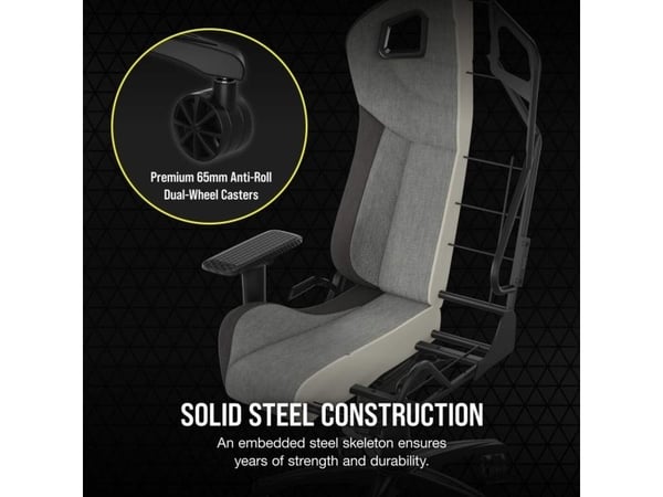 CORSAIR T3 RUSH - Spillestol - armlener - T-formet - tipping - stoff - trekullgrå