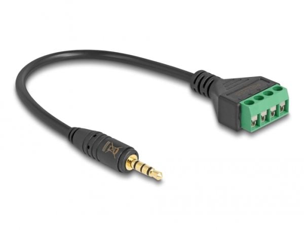 Delock - Audioadapter - minijakk hann til 4-pins terminalblokk - 20 cm - svart