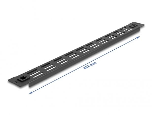 Delock - Rackpanel - med ventlasjonsspor - svart - 1U - 19"