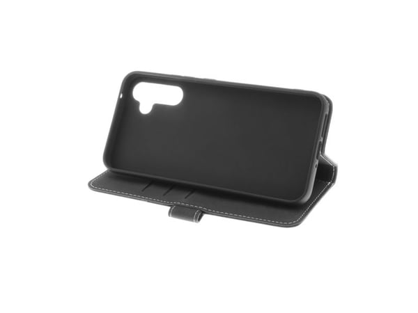 Insmat Exclusive - Lommebok for mobiltelefon - lær, bomull, bronse, termoplast-polyuretan (TPU), kartong+papir+aluminiumsfolie - svart - for Samsun...