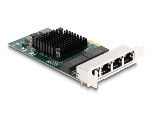 Delock - Nettverksadapter - PCIe lav profil - Gigabit Ethernet x 4