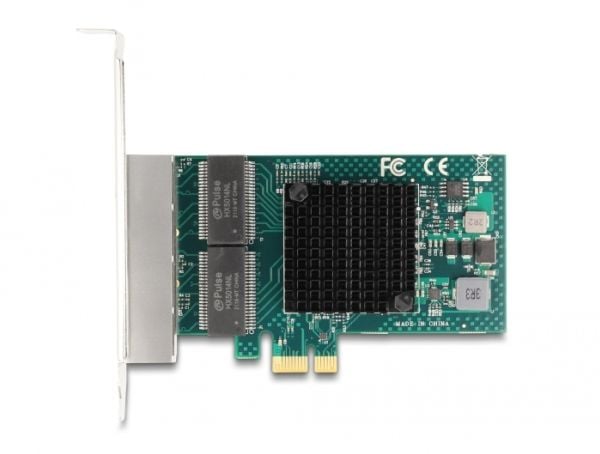 Delock - Nettverksadapter - PCIe lav profil - Gigabit Ethernet x 4