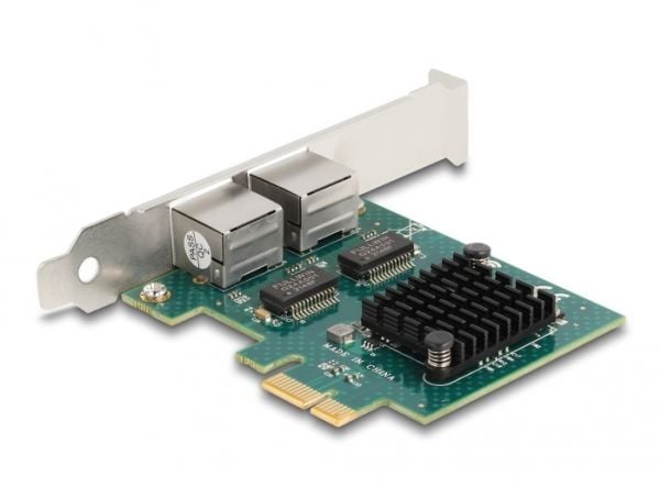 Delock - Nettverksadapter - PCIe 2.0 lav profil - Gigabit Ethernet x 2