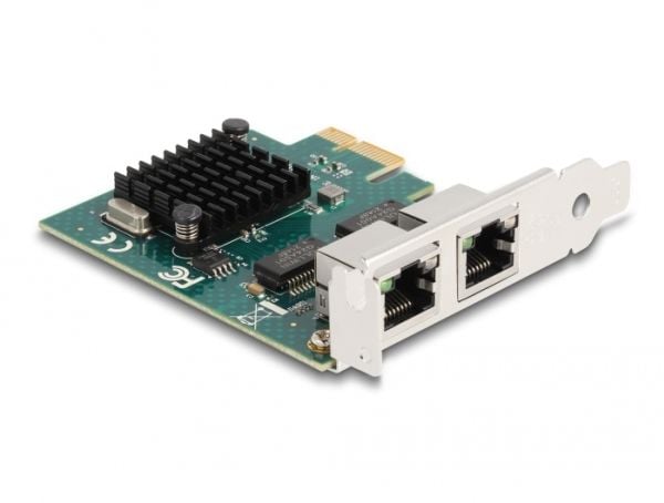 Delock - Nettverksadapter - PCIe 2.0 lav profil - Gigabit Ethernet x 2