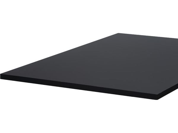 Elfen Ergodesk bordplate, 70 x 60 cm, matt sort, anti-fingeravtrykk overflate