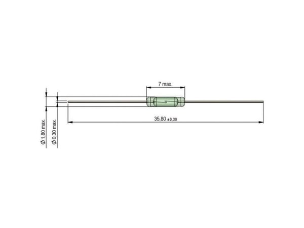 StandexMeder Elektroniikka KSK-1A80-2030 Reed-kytkin 1 x rajakytkin 170 V/DC, 170 V/AC 0,5 A 10 W Lasipolttimon pituus: 7 mm