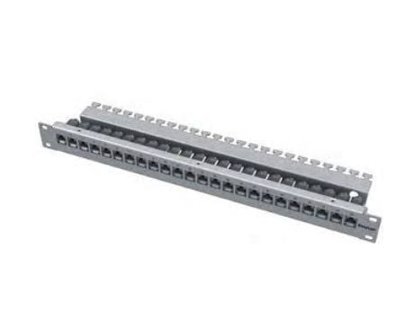 EasyLan Cu fixLink - Fiber-optic distribution panel - grå RAL7035 - 1U - 19" - 24 porter