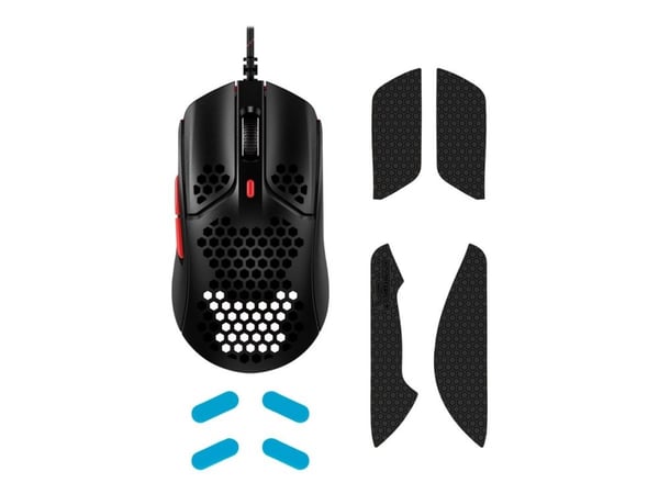 HyperX Pulsefire Haste – pelihiiri (musta-punainen), Molempikätinen, Optinen, USB A-tyyppi, 16000 DPI, Musta, Punainen