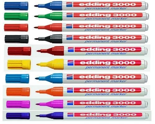edding 3000 - Markør - permanent - assorterte farger - 1.5-3 mm (en pakke 10)