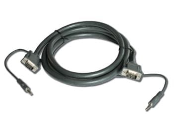 Kramer C-GMA/GMA Series C-GMA/GMA-15 - VGA-kabel - HD-15 (VGA), mini-phone stereo 3.5 mm (hann) til HD-15 (VGA), mini-phone stereo 3.5 mm (hann) - ...