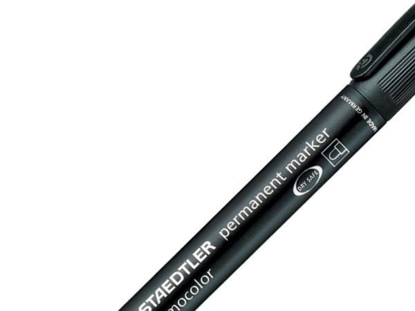 Staedtler Lumocolor, Musta, Pyöreä pää, Musta, 2 mm, Saksa, 1 kpl