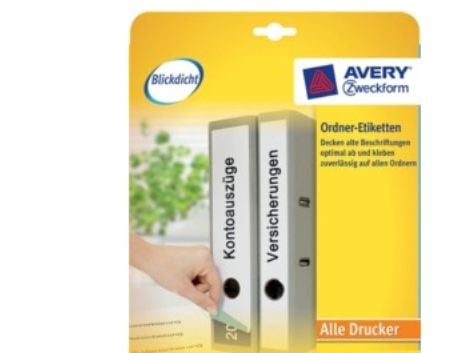 Avery L4759-10, Hvit, Papir, 61 x 297 mm, 30 stykker, 10 ark, 210 x 297 mm