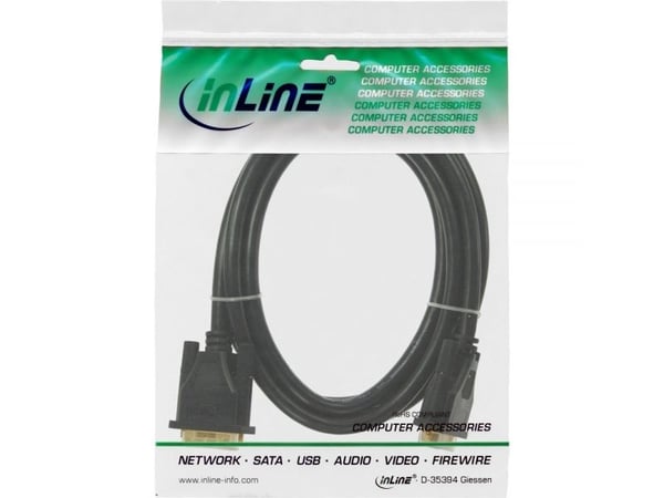 InLine 17783P, 3 m, DVI-D, DVI-D, Hanstik, Hanstik, Musta