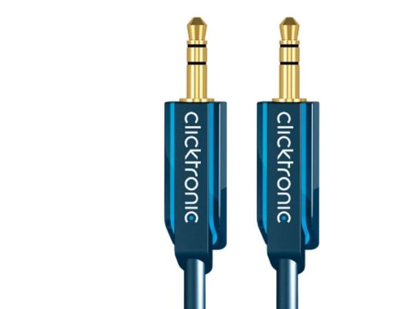 ClickTronic 5m MP3 Audio, 3,5 mm, Hanstik, 3,5 mm, Hanstik, 5 m, Blå, Guld