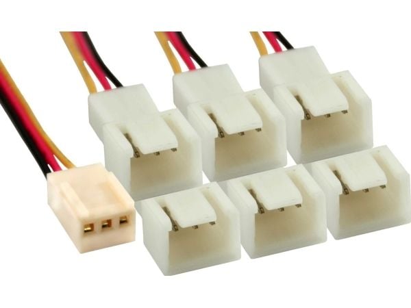 InLine Molex - 6 x Molex F-M 0.15m, 0,15 m, 3-pin, Flerfarget, 1 stykker