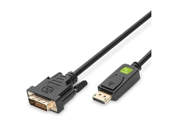 Techly ICOC-DSP-C-020, 2 m, DVI-D, DisplayPort, Hanstik, Suora, Suora