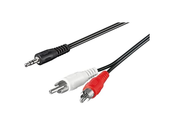 Goobay 3.5 mm - 2 x RCA, 1.5 m, 3.5mm, Hankjønn, 2 x RCA, Hankjønn, 1,5 m, Sort, Rød, Hvit