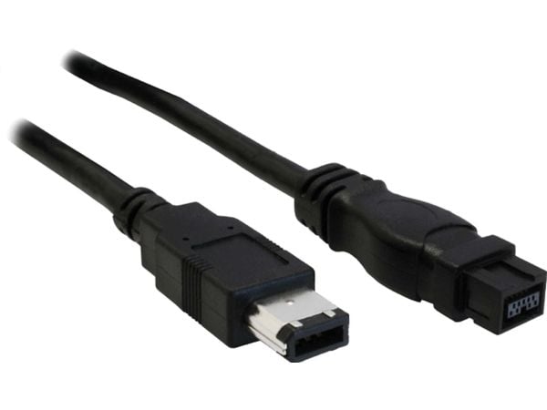 InLine FireWire M-M 3m, FireWire 400 (IEEE 1394/IEEE 1394a), 6-p, 9-p, Svart, Hankjønn/hankjønn, 400 Mbit/s