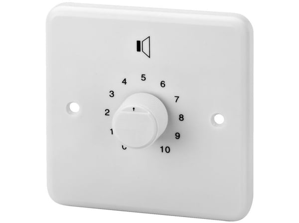 Monacor ATT-224/WS, Rotasjonsvolumkontroll, Vegg-montert, Hvit, 20 - 18000 Hz, 24 W, 85 mm