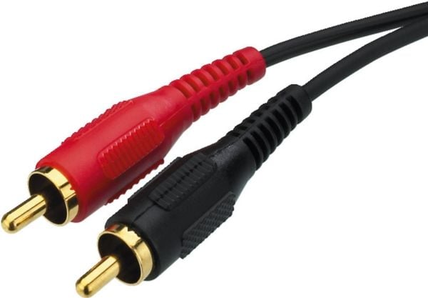 Monacor AC-122G, 2 x RCA, Hankjønn, 2 x RCA, Hankjønn, 1,2 m, Svart