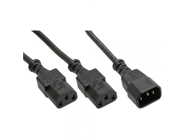 InLine 4043718012893, 1,8 m, C14 liitin, 2 x C13 liitin