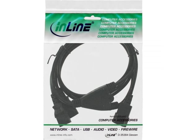 InLine 4043718012893, 1,8 m, C14 liitin, 2 x C13 liitin