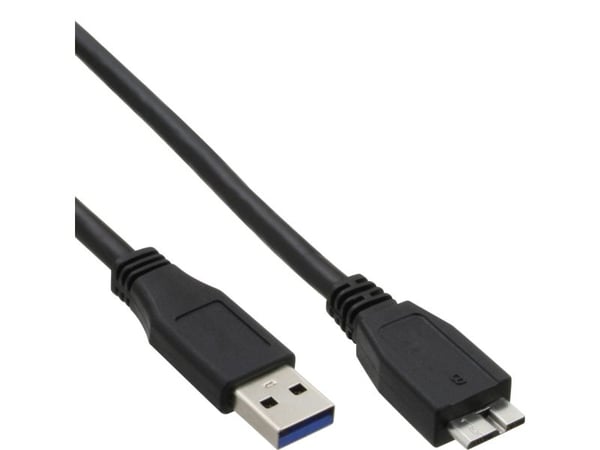 InLine 35410, 1 m, USB A, Micro-USB B, USB 3.2 Gen 1 (3.1 Gen 1), 5000 Mbit/s, Musta