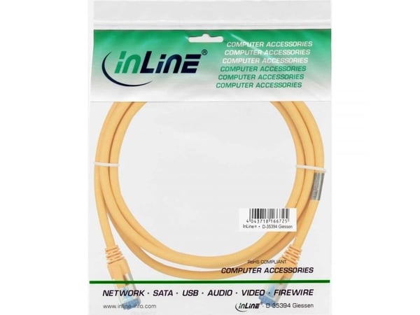 InLine 76802Y, 2 m, Cat6a, S/FTP (S-STP), RJ-45, RJ-45, Gult
