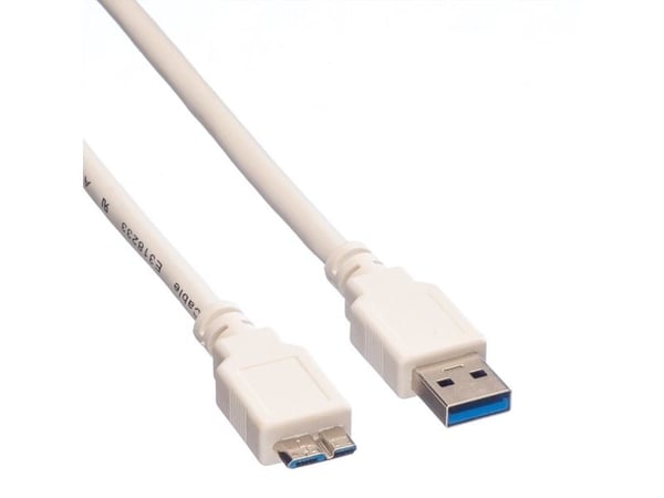 VERDI 11998876, 0,15 m, Micro-USB A, Micro-USB B, USB 3.2 Gen 1 (3.1 Gen 1), 5 Gbit/sek., Hvid