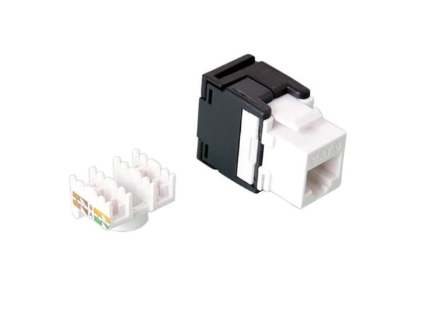 VALUE Keystone Jack, Cat.6, RJ-45, unshielded, 180°, toolless white, Hvit