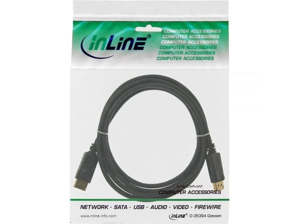 InLine 4043718118106, 5 m, DisplayPort, DisplayPort, Hankjønn, Hankjønn, 3840 x 2160 piksler