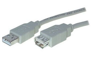 S-Conn 5m USB2.0 A, 5 m, USB A, USB A, USB 2.0, Hanstik/Hunstik, Grå