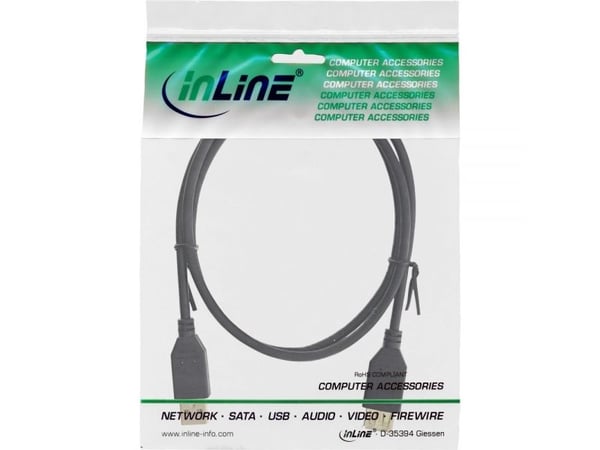 InLine 4043718125128, 5 m, USB A, USB A, USB 2.0, Hankjønn/hunkjønn, Svart