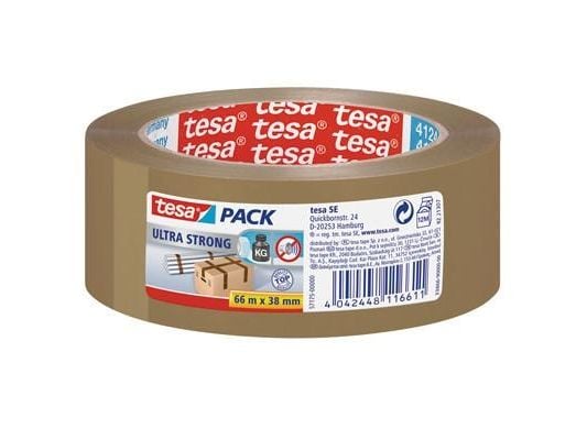 Tesapack Ultra Strong - Pakketape - 38 mm x 66 m - PVC - brun