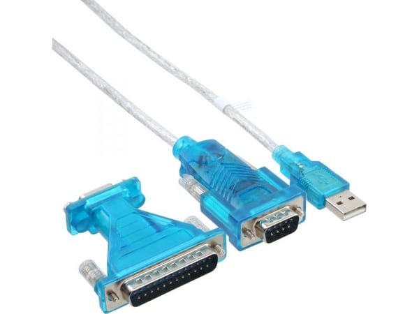 InLine 4043718014699, USB Type-A, D-Sub (DB-9), 1,8 m, Sininen, Läpinäkyvä, Valkoinen