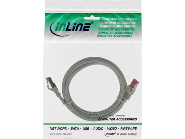 InLine 4043718231287, 2 m, Cat6, S/FTP (S-STP), RJ-45, RJ-45, Grå
