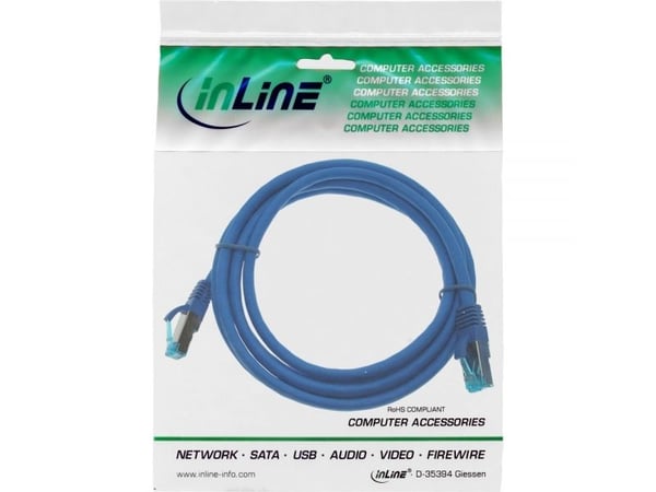 InLine 4043718189373, 0,5 m, Cat6a, S/FTP (S-STP), RJ-45, RJ-45, Blå