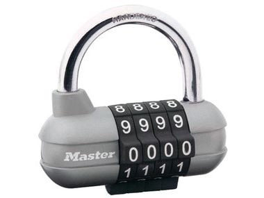 MASTER LOCK 1520EURD, Konventionellt hänglås, Kombinationslås, Huvudnyckel, Svart, Rostfritt stål, Metall, Härdat stål