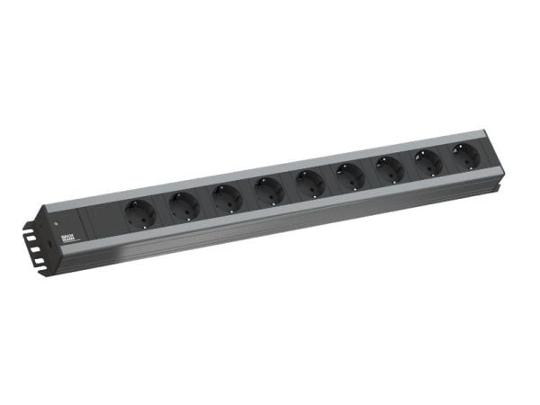 Bachmann 300.001, 2 m, Sisätila, 1,5 mm², Muovi, Musta, Harmaa, 9 AC-pistorasia(a)
