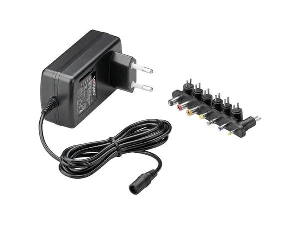 Goobay GB54799, Universell, Innendørs, 100/240 V, Overstrøm, Overbelastning, Kortslutning, Sort, RoHS