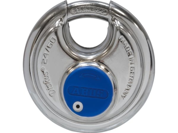 ABUS 05584, Diskus, Nøkkellås, Bruk bare én nøkkel, Garage, Port, Rustfritt stål, 6 cm