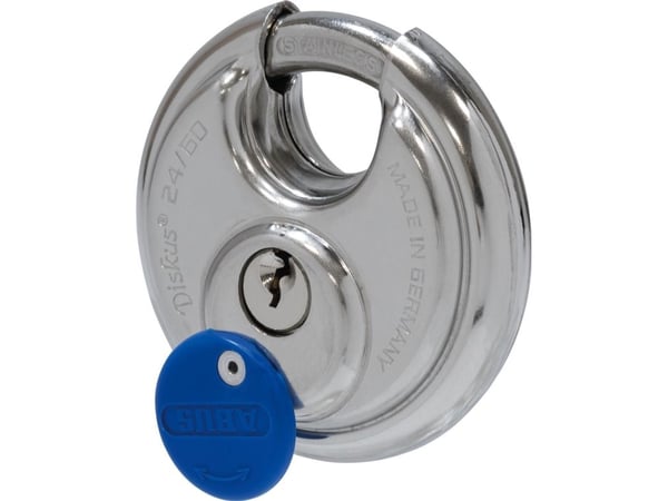 ABUS 05584, Diskus, Nøkkellås, Bruk bare én nøkkel, Garage, Port, Rustfritt stål, 6 cm