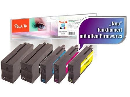 Peach Combi-Pack PLUS H950/H951 - 5-pack - svart, gul, cyan, magenta - kompatibel - gjenfabrikert - blekkpatron (alternativ for: HP 950, HP 951) - ...