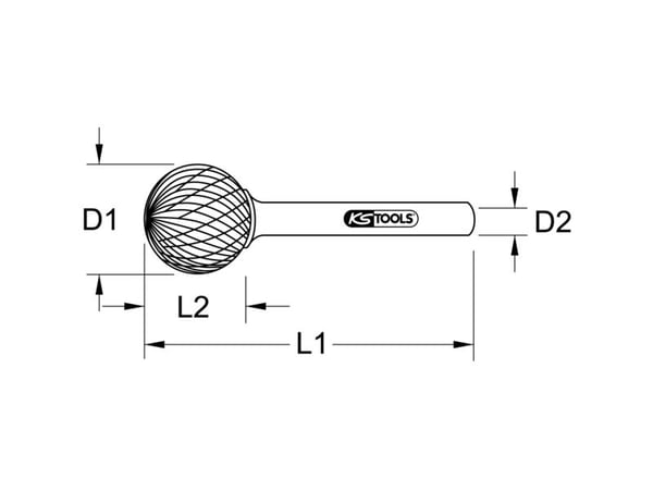 KS Tools 515.3294, Metall, Rund, 1 stykker, 1,2 cm